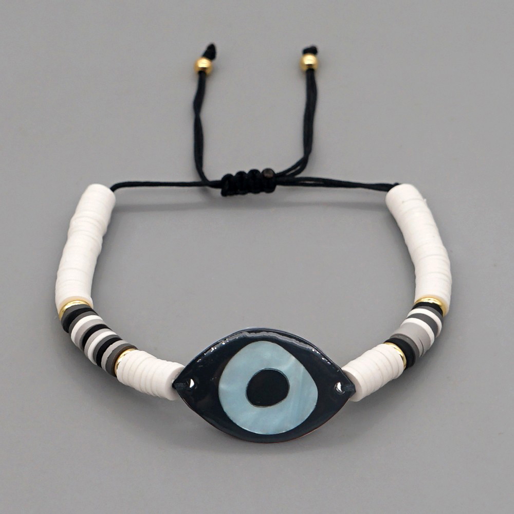 Ethnic Style Eye Arylic Soft Clay Beaded Women's Drawstring Bracelets display picture 2