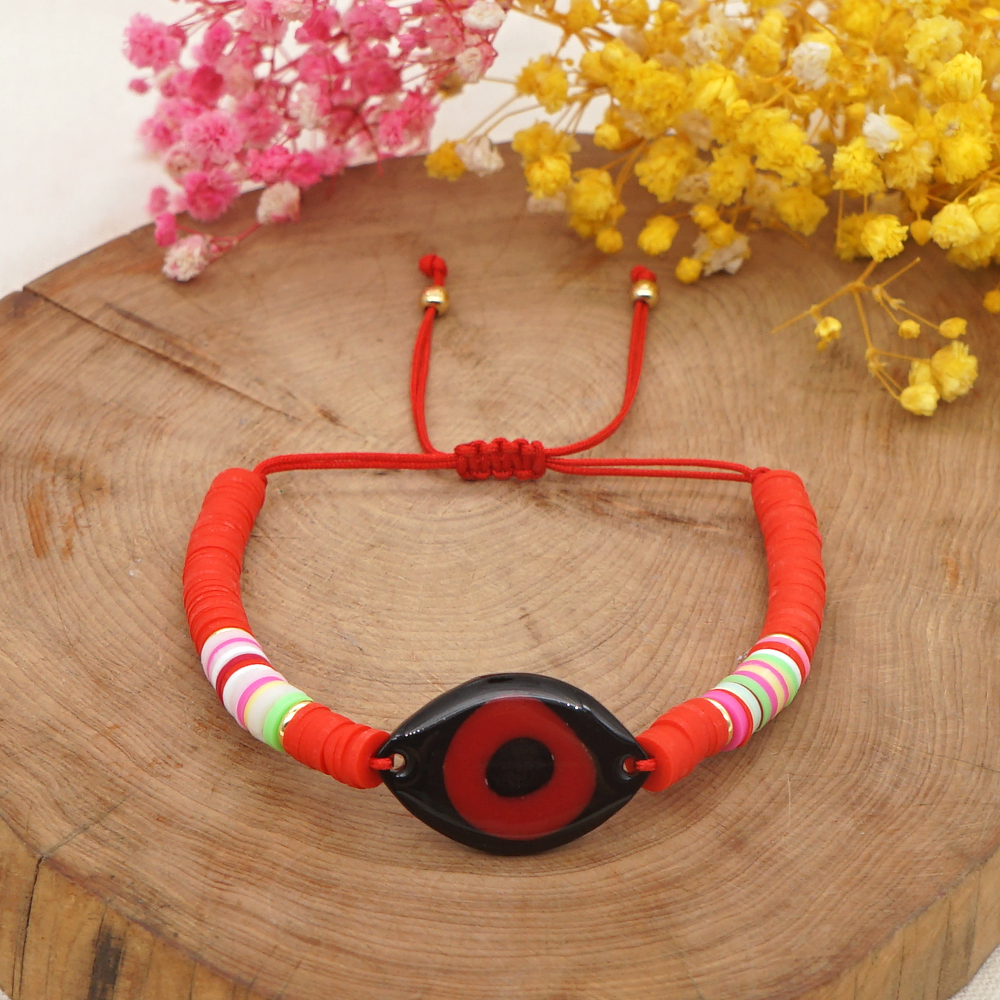 Ethnic Style Eye Arylic Soft Clay Beaded Women's Drawstring Bracelets display picture 14