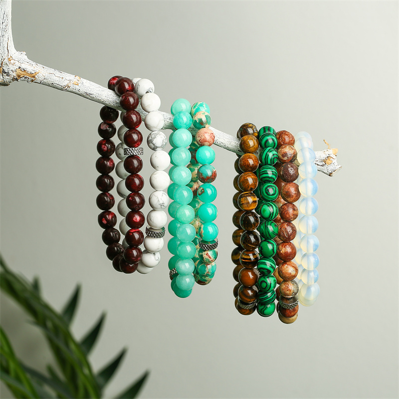 Casual Retro Round Beaded Tiger Eye Bracelets display picture 1