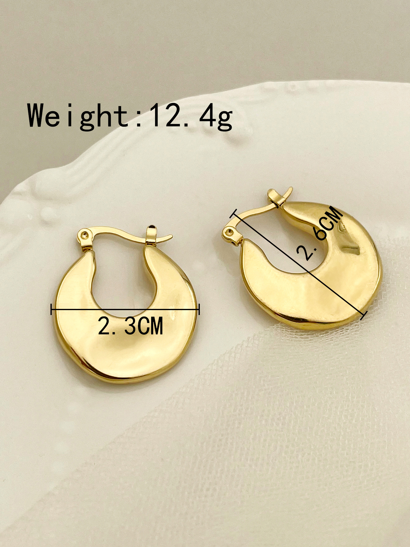 1 Pair Retro Geometric Plating 304 Stainless Steel 14K Gold Plated Earrings display picture 6