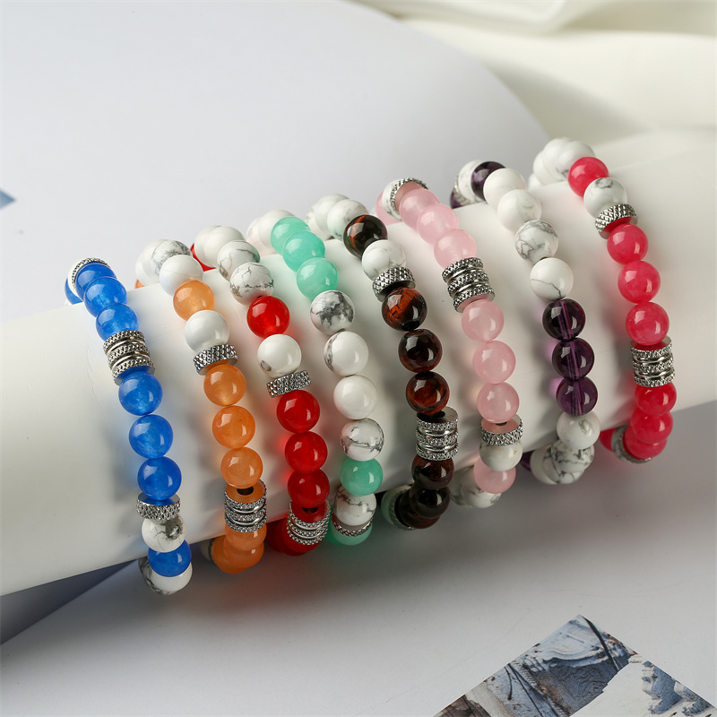 Ethnic Style Geometric Stainless Steel Natural Stone Beaded Bracelets display picture 1