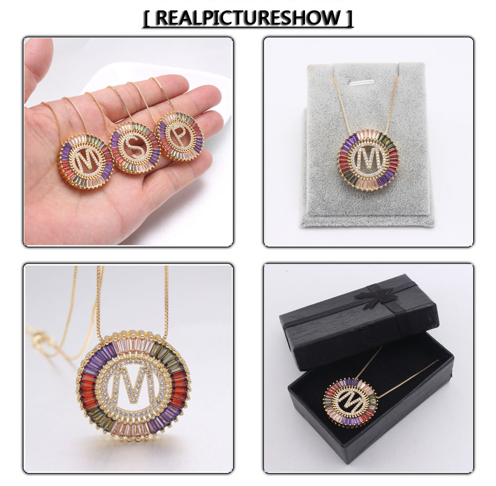 Commute Letter Copper Plating Inlay Zircon Gold Plated Pendant Necklace display picture 7