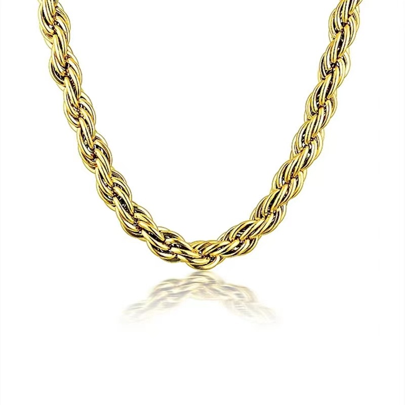 Simple Style Solid Color Titanium Steel Plating 18k Gold Plated Necklace display picture 5