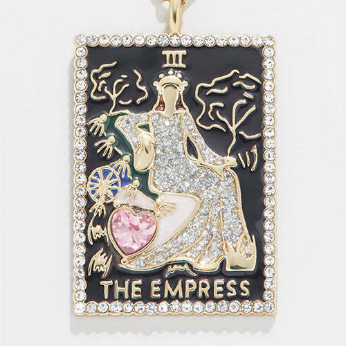 Hip-hop Tarot Stainless Steel Plating Inlay Zircon 18k Gold Plated Pendant Necklace display picture 2