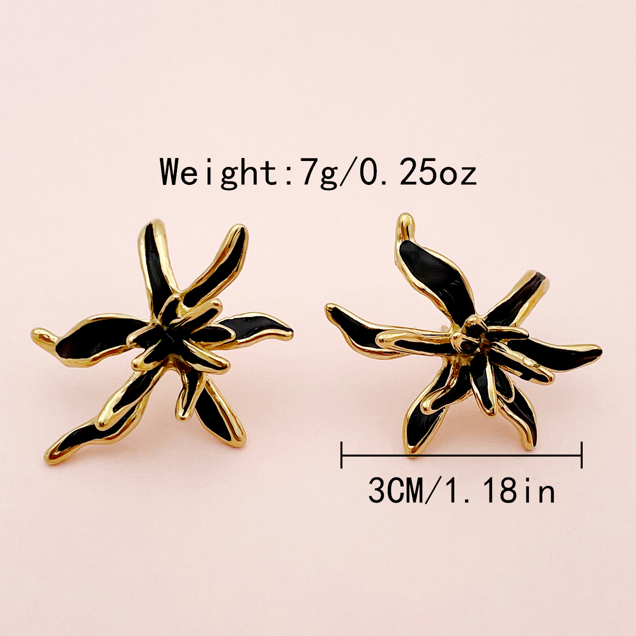 1 Paar IG-Stil Blume Emaille Überzug Edelstahl 304 14 Karat Vergoldet Ohrstecker display picture 2