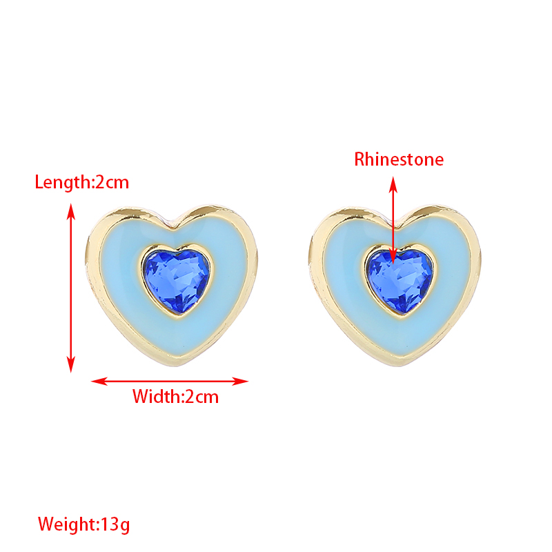 Sweet Artistic Heart Shape Alloy Plating Inlay Rhinestones Gold Plated Women's Ear Studs display picture 1
