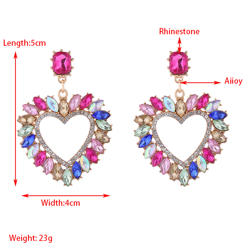 Elegant Luxurious Heart Shape Alloy Plating Inlay Rhinestones Gold Plated Women's Drop Earrings display picture 1