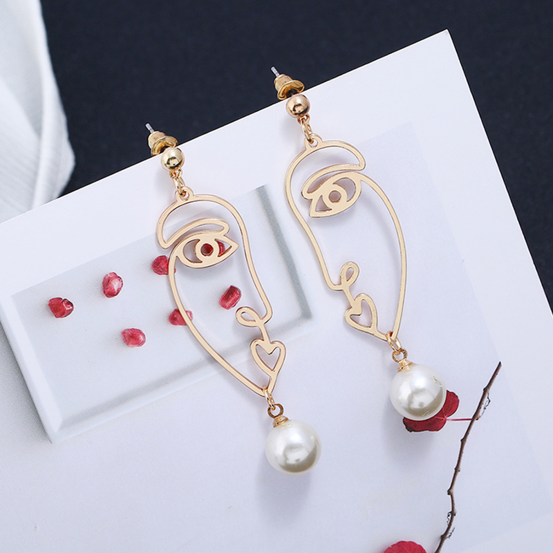 Elegant Abstract Alloy Plating Inlay Artificial Pearls Women's Earrings Necklace display picture 2