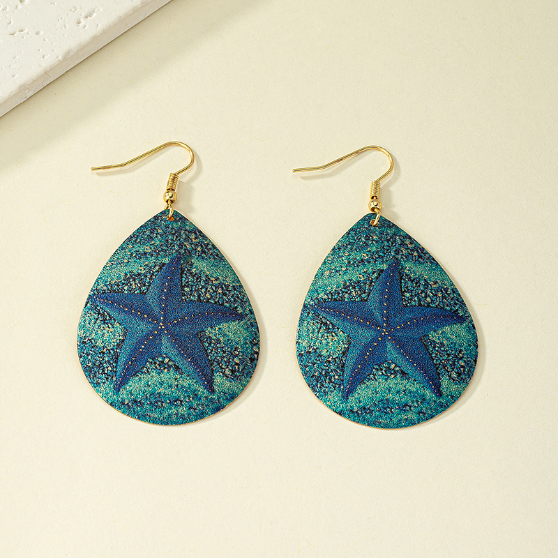 Retro Vacation Sun Moon Starfish Arylic Plating Women's Drop Earrings display picture 2