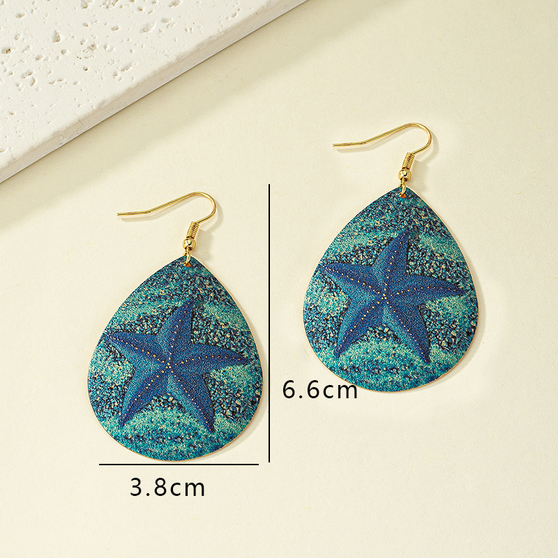 Retro Vacation Sun Moon Starfish Arylic Plating Women's Drop Earrings display picture 6