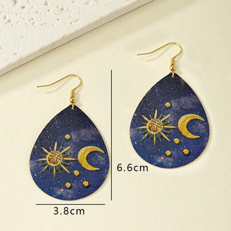 Retro Vacation Sun Moon Starfish Arylic Plating Women's Drop Earrings display picture 12