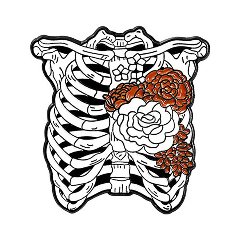 Punk Heart Skeleton Skull Alloy Stamping Stoving Varnish Plating Unisex Brooches display picture 28