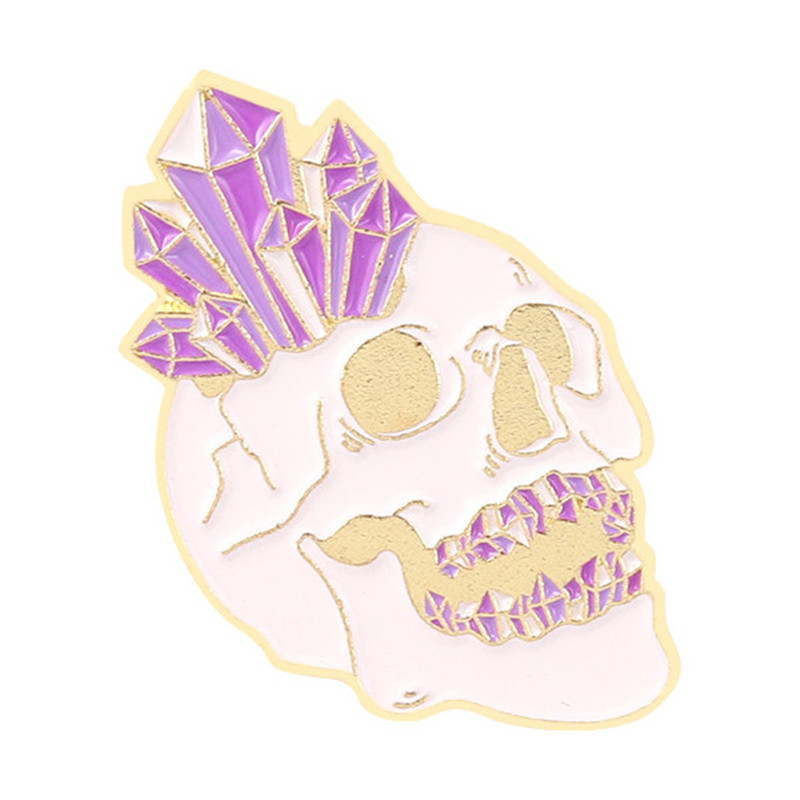 Punk Heart Skeleton Skull Alloy Stamping Stoving Varnish Plating Unisex Brooches display picture 27