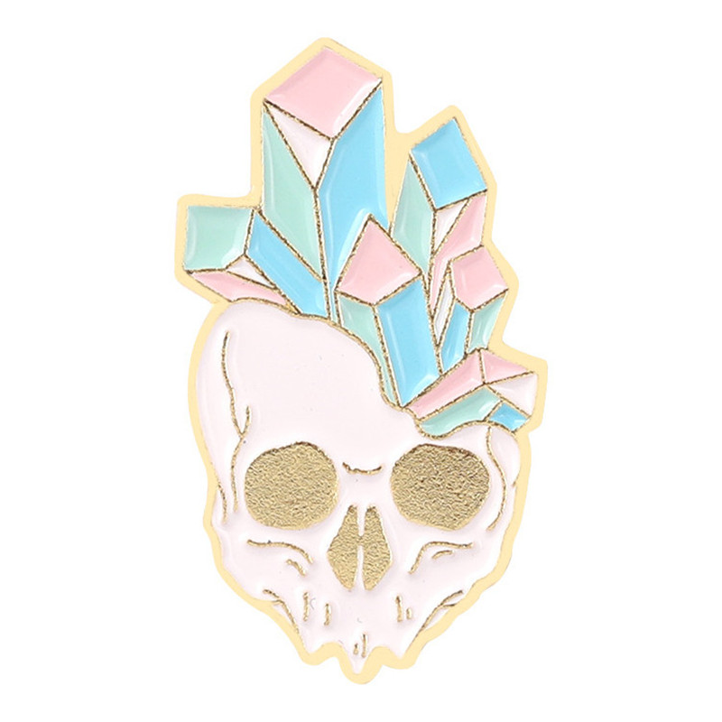 Punk Heart Skeleton Skull Alloy Stamping Stoving Varnish Plating Unisex Brooches display picture 26