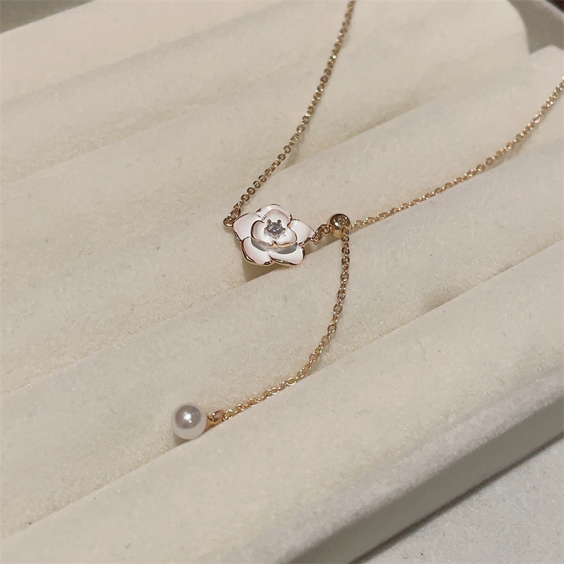 Sweet Flower Alloy Plating Inlay Artificial Pearls Rhinestones Women's Necklace display picture 14