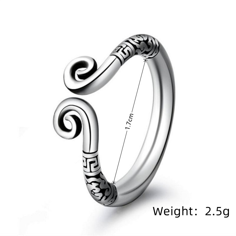 Chinoiserie Simple Style Solid Color Alloy Copper Open Ring display picture 7