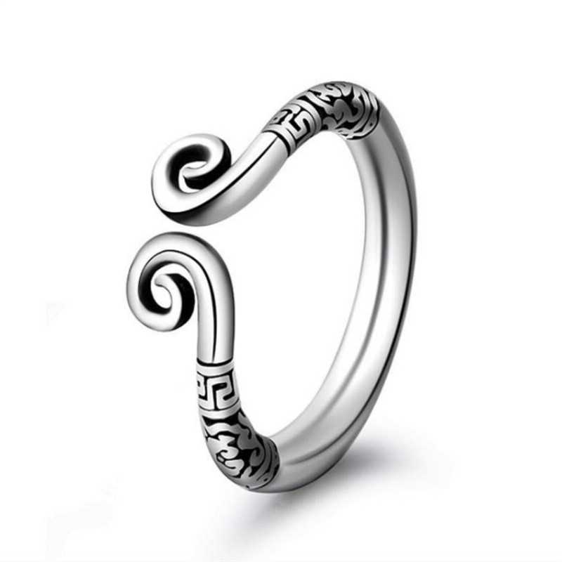 Chinoiserie Simple Style Solid Color Alloy Copper Open Ring display picture 3