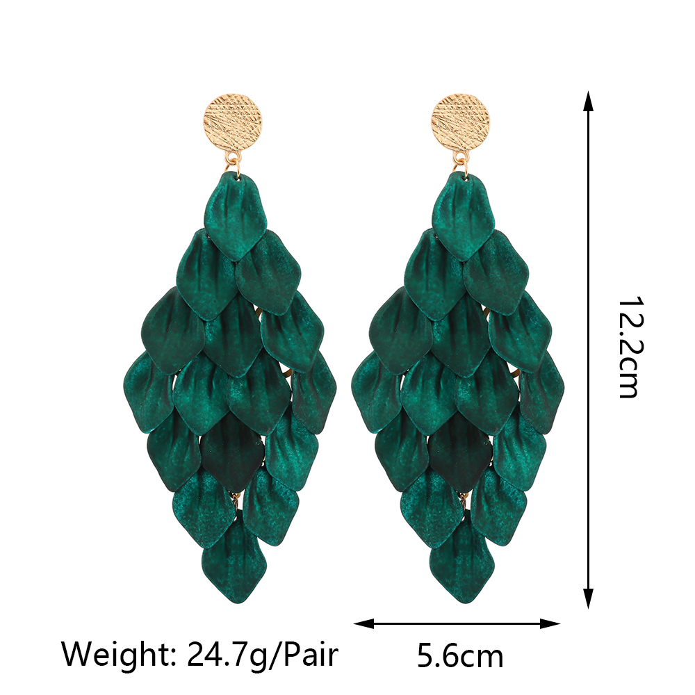 1 Pair Exaggerated Sweet Petal Arylic Zinc Alloy Dangling Earrings display picture 1