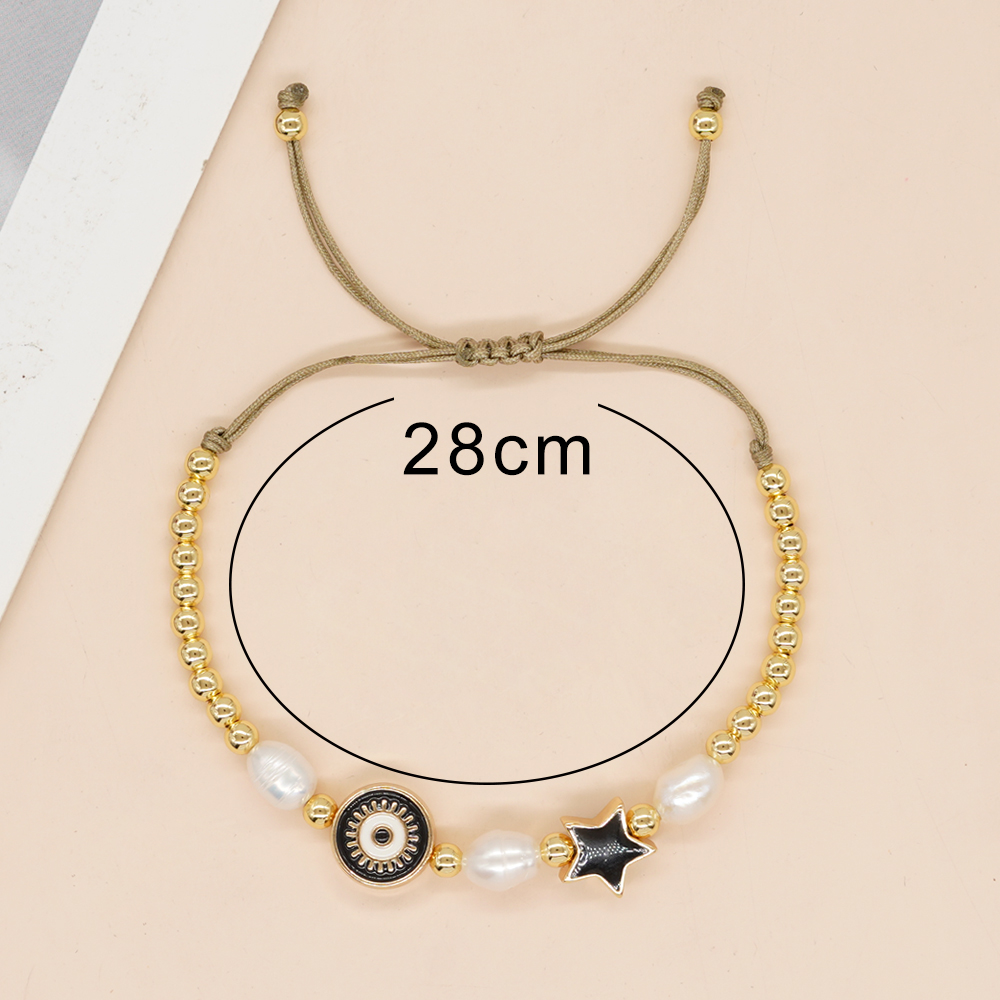Ig Style Pentagram Heart Shape Eye Freshwater Pearl Copper Wholesale Bracelets display picture 21