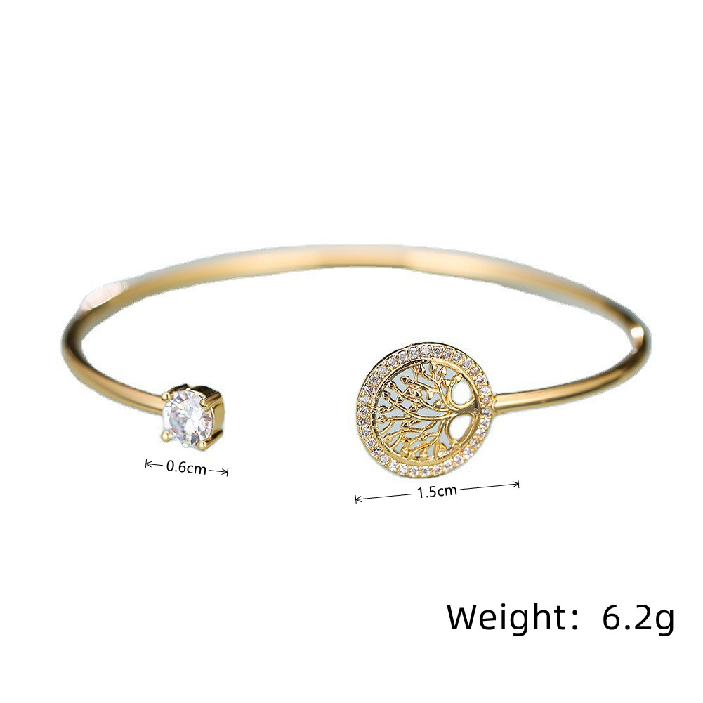 Élégant Dame Style Classique Rond Alliage Le Fer Incruster Strass Femmes Bracelet display picture 2