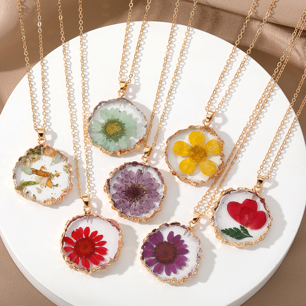 Sweet Flower Plastic Resin Epoxy Women's Pendant Necklace display picture 21
