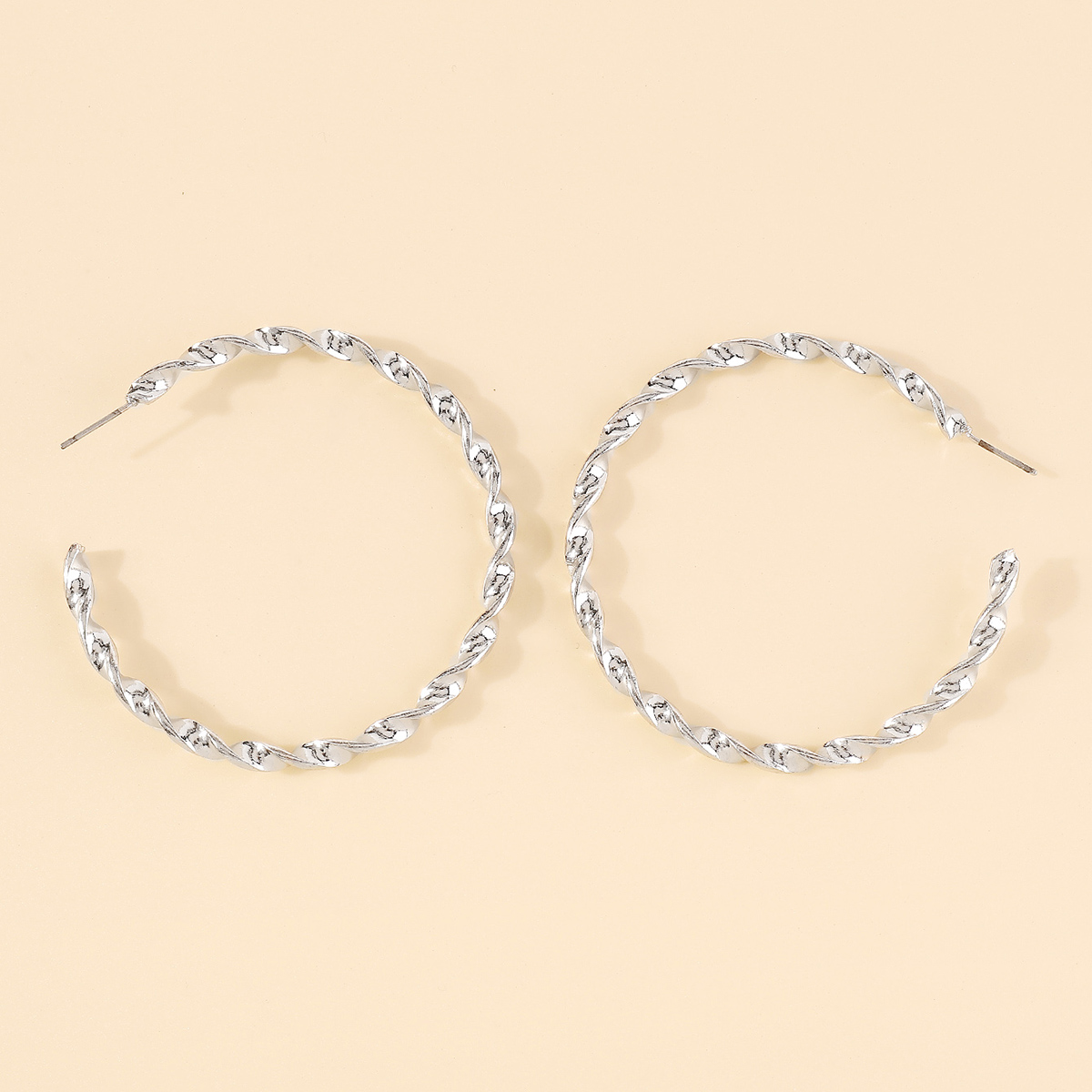 1 Pair Simple Style Classic Style C Shape Hollow Out Iron Ear Studs display picture 12