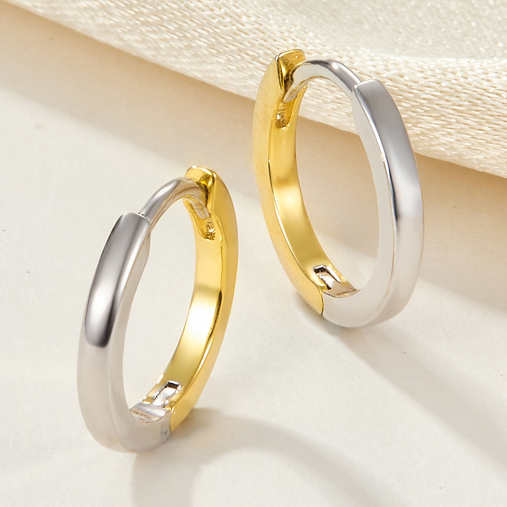 1 Paar Einfacher Stil Kreis Überzug Sterling Silber 18 Karat Vergoldet Weißgold Plattiert Ohrringe display picture 4