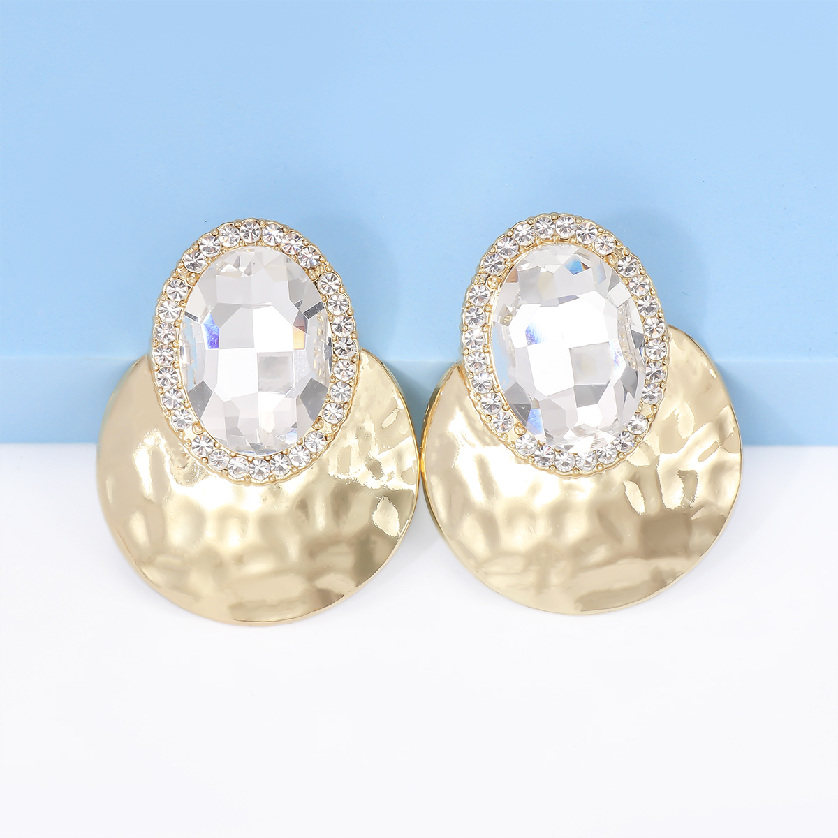 Élégant Rétro Ovale Alliage Placage Incruster Diamant Artificiel Femmes Boucles D'oreilles display picture 6