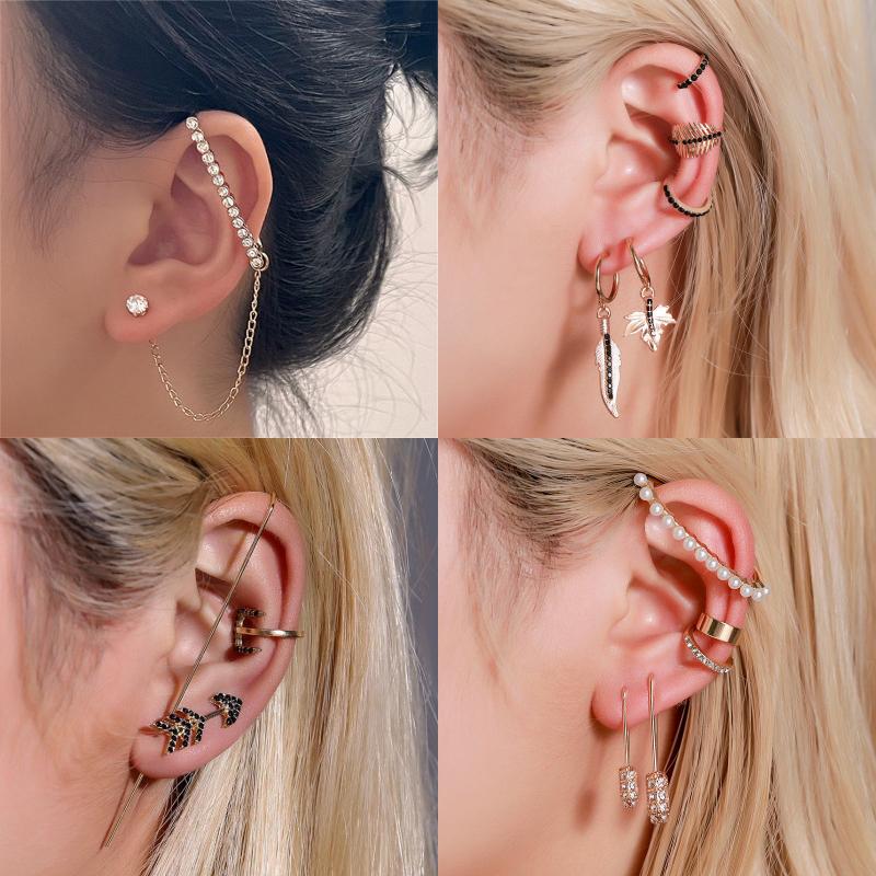 Lady Streetwear Shiny Animal Metal Copper Plating Inlay Rhinestones Pearl Zircon 18k Gold Plated Gold Plated Silver Plated Women's Ear Clips Ear Studs display picture 4