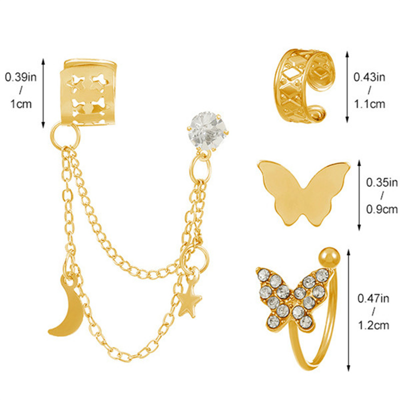 Lady Streetwear Shiny Animal Metal Copper Plating Inlay Rhinestones Pearl Zircon 18k Gold Plated Gold Plated Silver Plated Women's Ear Clips Ear Studs display picture 19