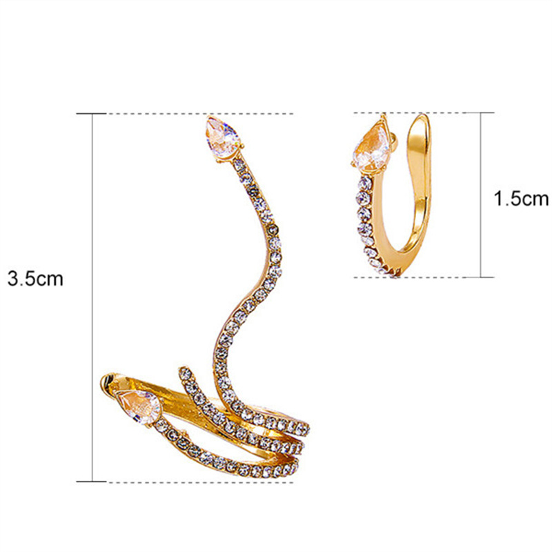 Lady Streetwear Shiny Animal Metal Copper Plating Inlay Rhinestones Pearl Zircon 18k Gold Plated Gold Plated Silver Plated Women's Ear Clips Ear Studs display picture 23