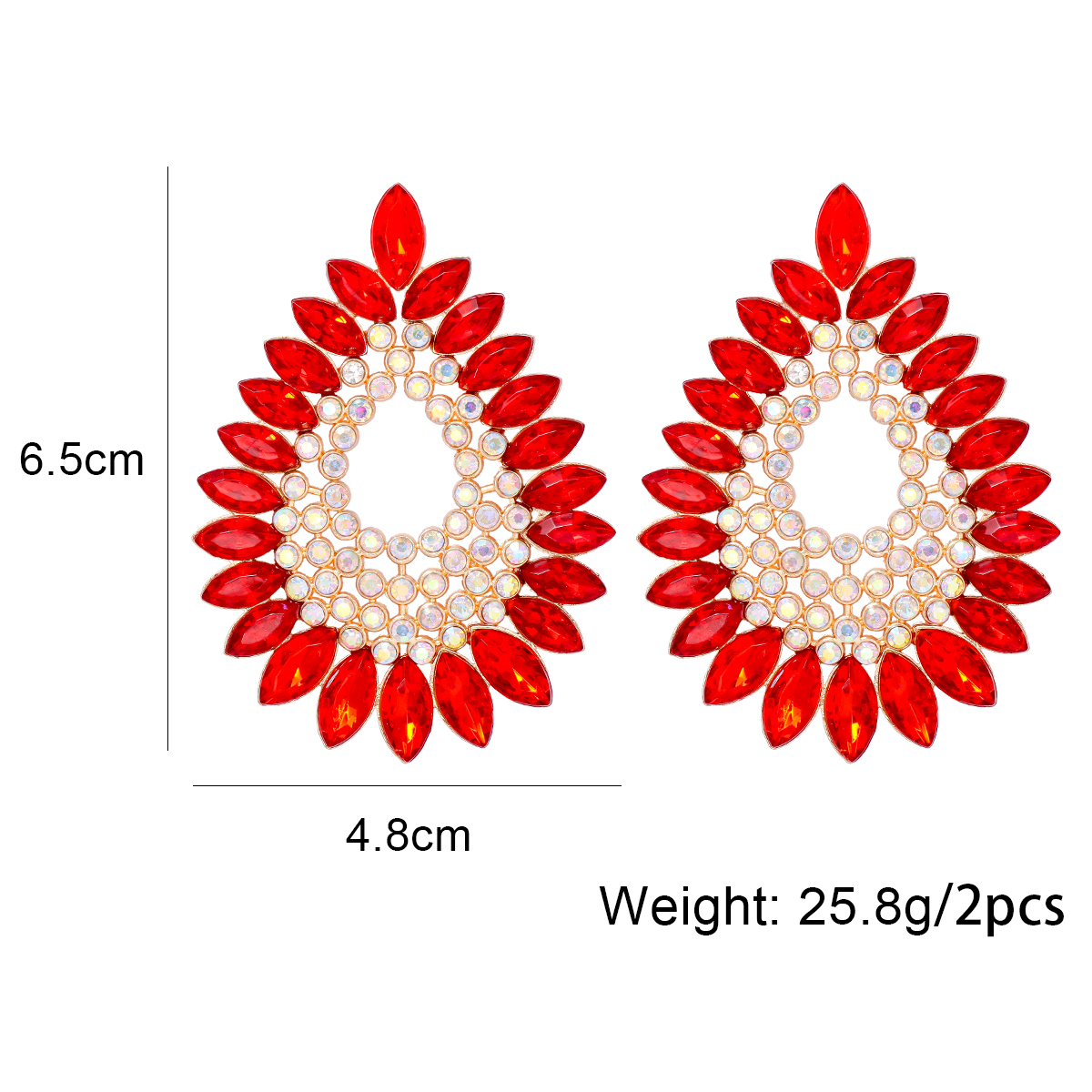 Elegant Glam Water Droplets Alloy Inlay Acrylic Artificial Diamond Women's Ear Studs display picture 1