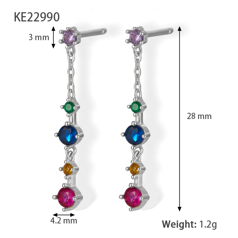 1 Pair Vintage Style Lady Tassel Plating Inlay Sterling Silver Zircon 18k Gold Plated White Gold Plated Drop Earrings display picture 1