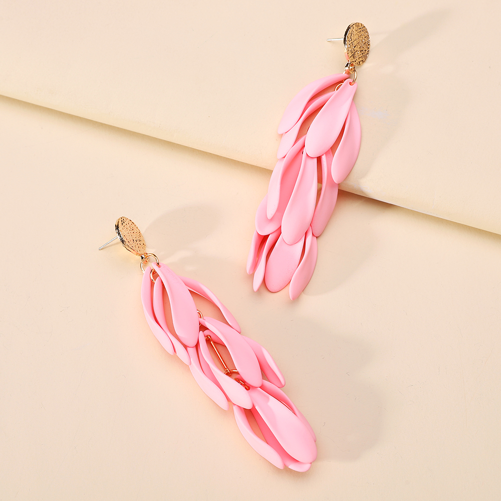 Elegant Sweet Petal Arylic Zinc Alloy Women's Dangling Earrings display picture 3