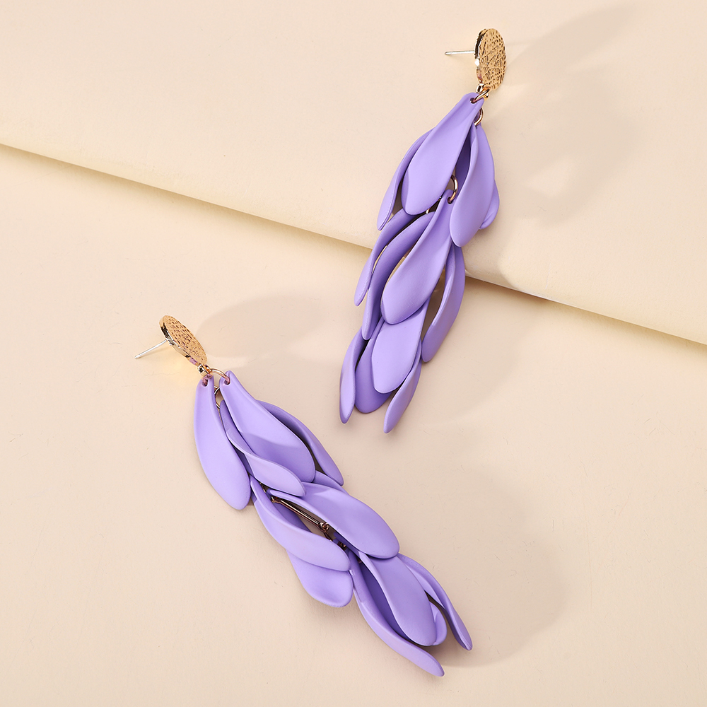 Elegant Sweet Petal Arylic Zinc Alloy Women's Dangling Earrings display picture 4