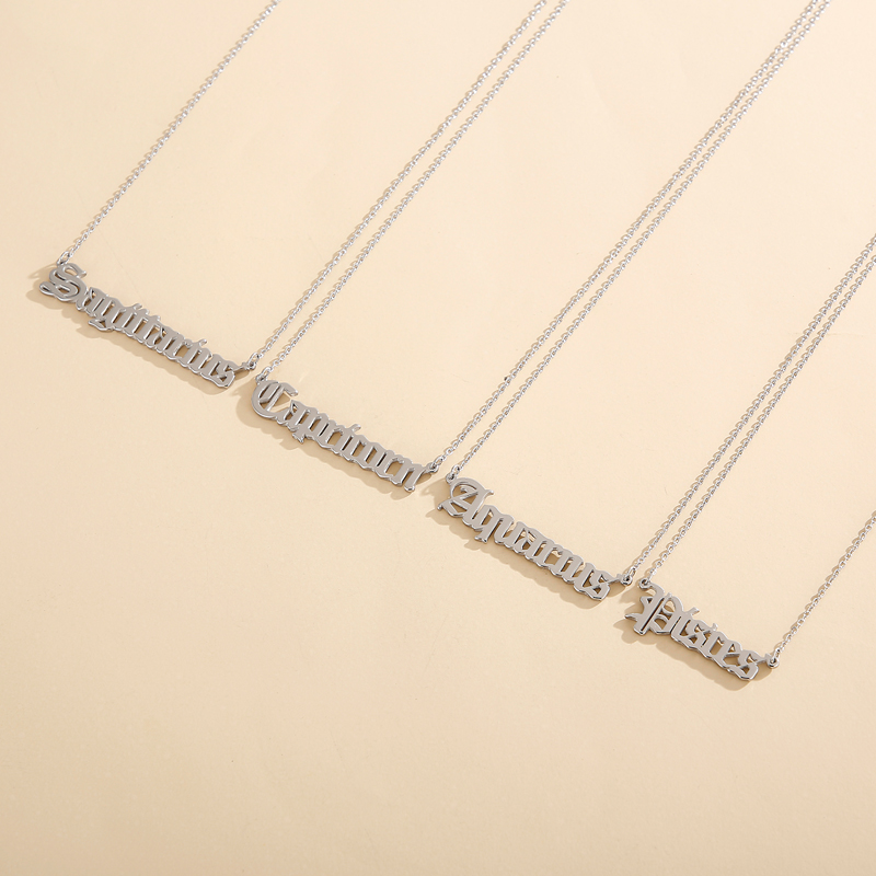 Simple Style Constellation Titanium Steel Plating Pendant Necklace display picture 2