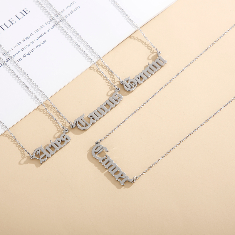 Simple Style Constellation Titanium Steel Plating Pendant Necklace display picture 9
