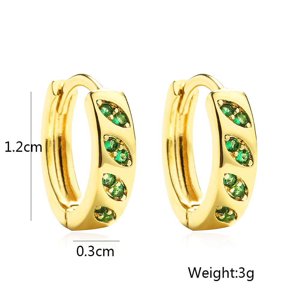 1 Pair Vintage Style Round Plating Inlay Copper Zircon 18k Gold Plated Hoop Earrings display picture 1
