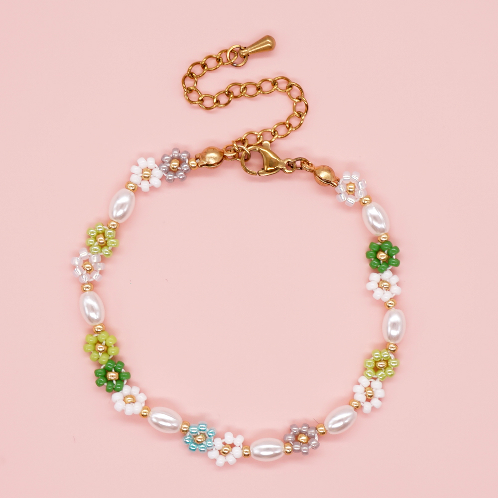 Elegant Lady Daisy Imitation Pearl Glass Women's Bracelets display picture 1