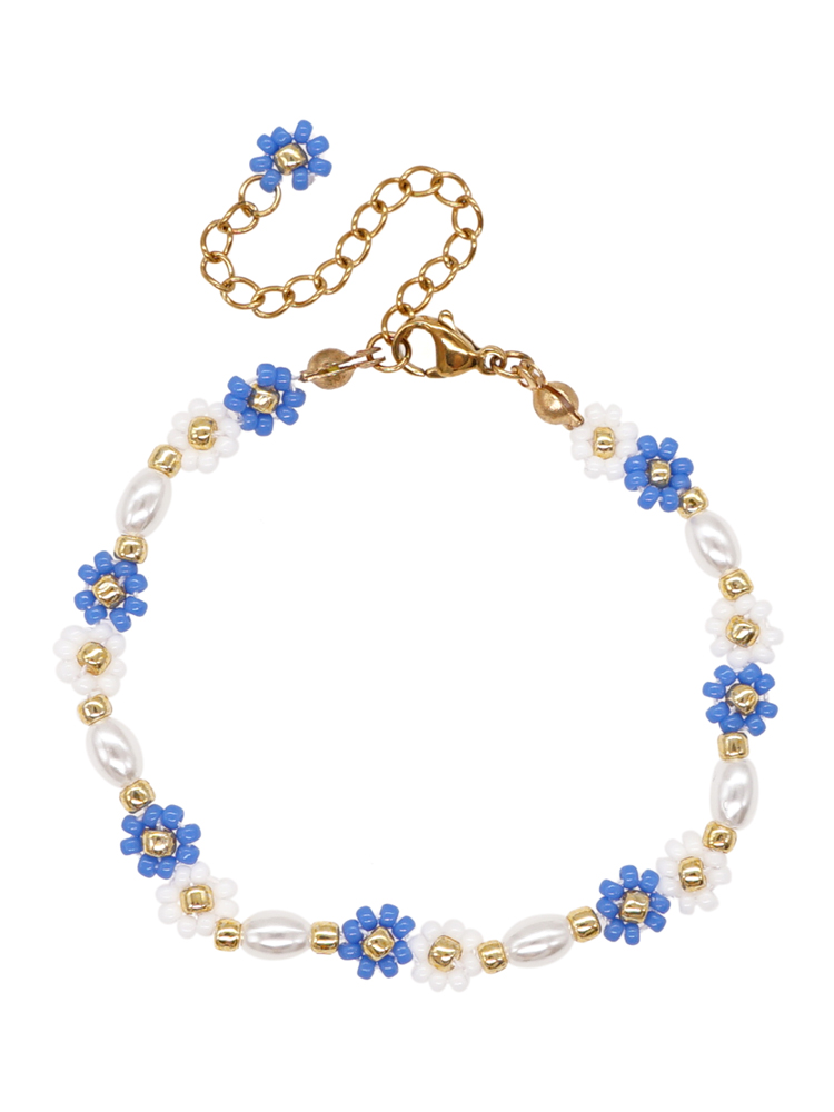 Elegant Lady Daisy Imitation Pearl Glass Women's Bracelets display picture 4