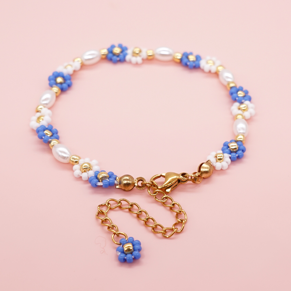 Elegant Lady Daisy Imitation Pearl Glass Women's Bracelets display picture 6