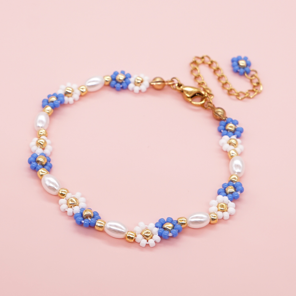 Elegant Lady Daisy Imitation Pearl Glass Women's Bracelets display picture 9