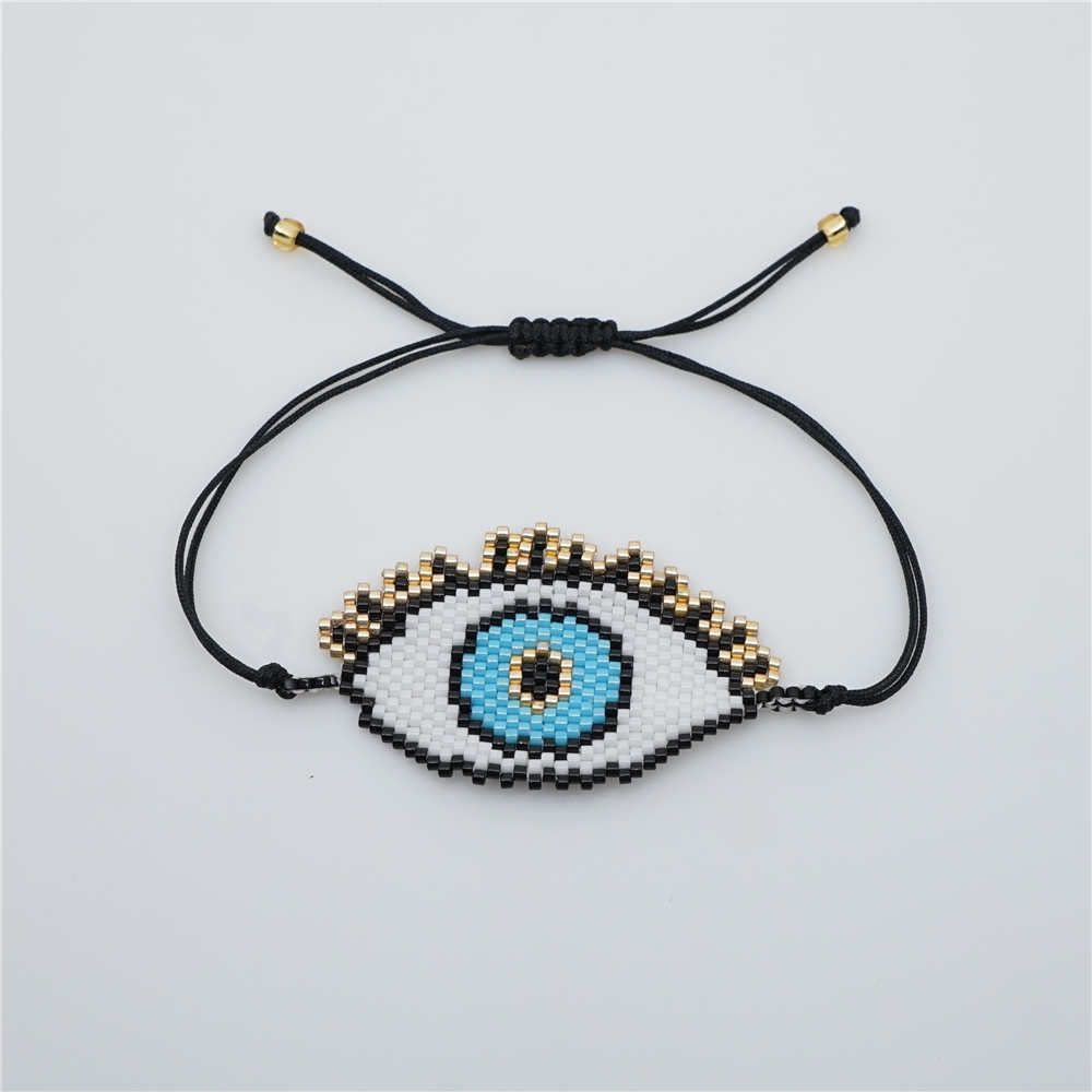 Bohemien Teufels Auge Glas Seil Stricken Unisex Armbänder display picture 2