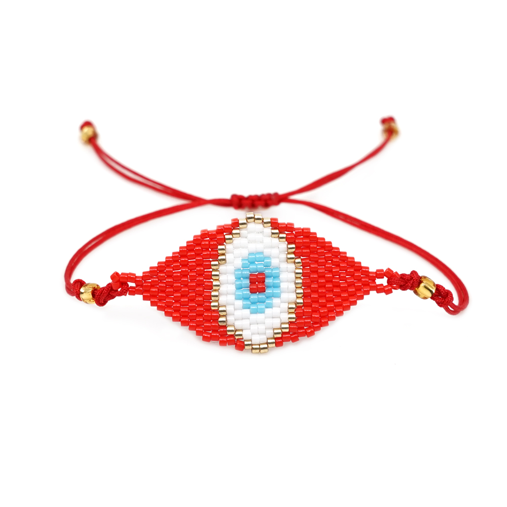 Bohémien L'oeil Du Diable Verre Corde Tricot Unisexe Bracelets display picture 3