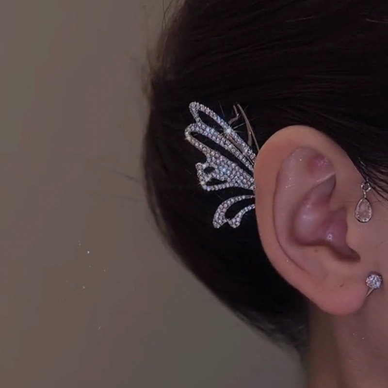 1 Piece Elegant Glam Lady Wings Butterfly Inlay Alloy Zircon Ear Clips display picture 1