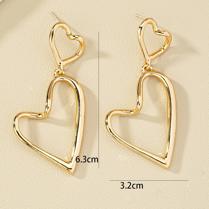 Modern Style Heart Shape Alloy Women's Drop Earrings display picture 2