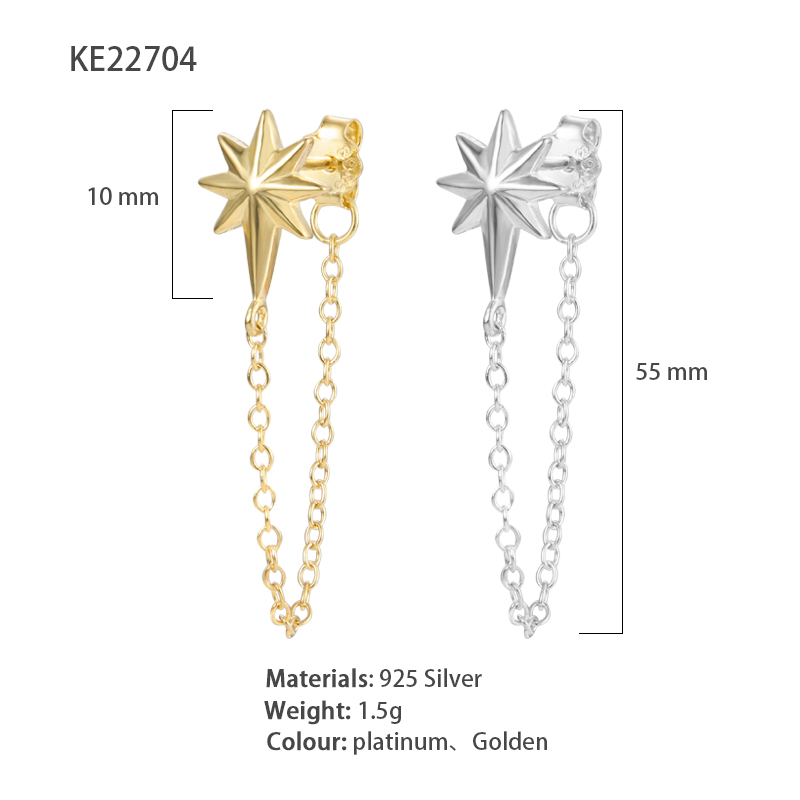 1 Piece Simple Style Classic Style Flower Snake Lightning Plating Inlay Sterling Silver Zircon 18k Gold Plated White Gold Plated Drop Earrings display picture 3