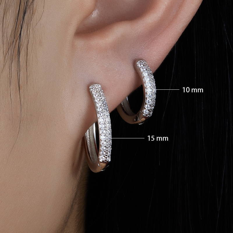 1 Pair Ig Style Simple Style Circle Plating Inlay Sterling Silver Zircon 18k Gold Plated White Gold Plated Earrings display picture 7