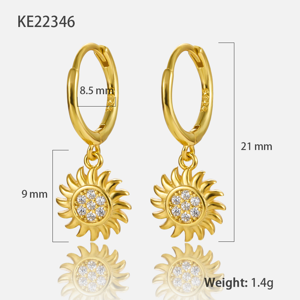 1 Pair Elegant Vintage Style Flower Plating Inlay Sterling Silver Zircon 18K Gold Plated White Gold Plated Drop Earrings display picture 1