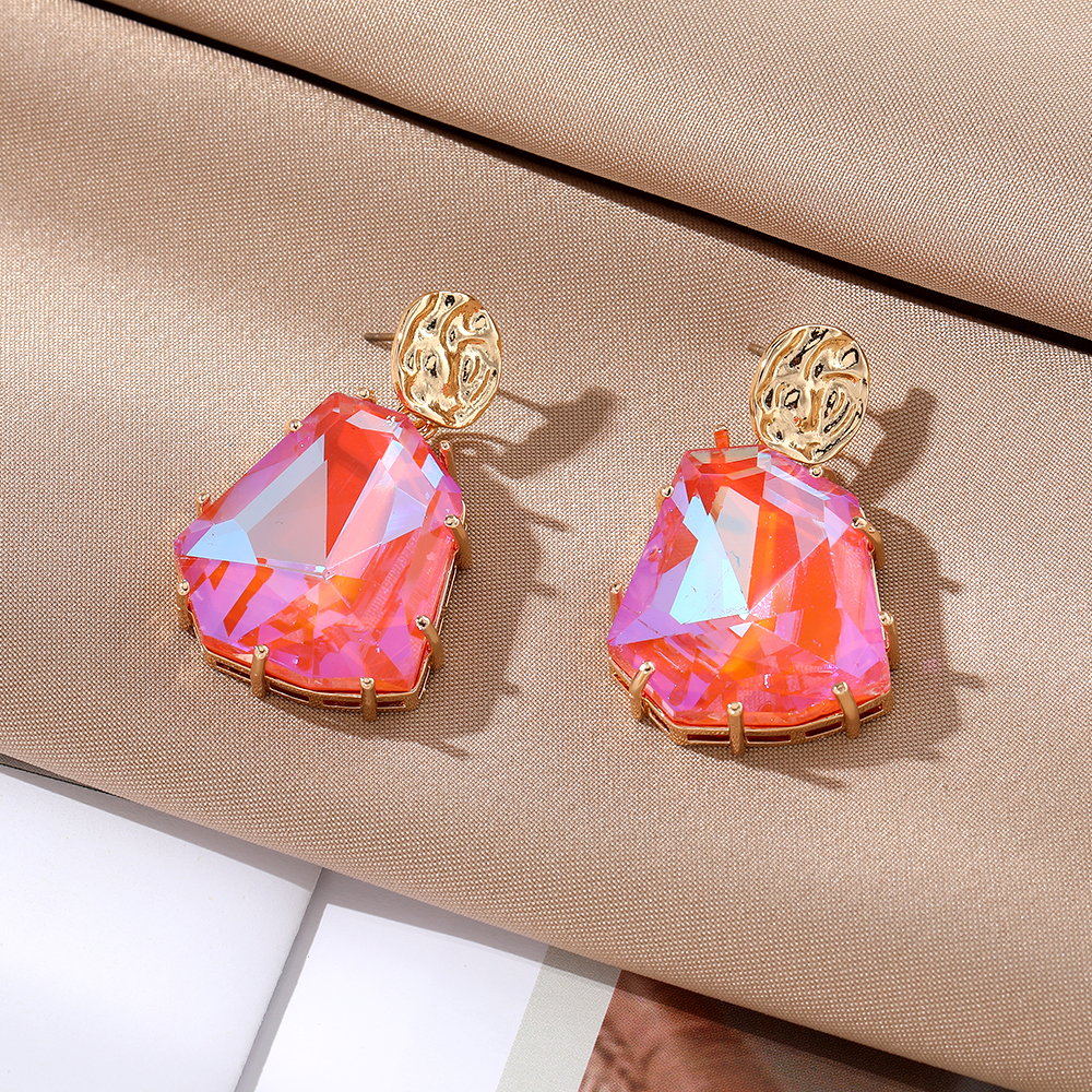 1 Pair Casual Simple Style Irregular Plating Inlay Crystal Glass Crystal Glass Drop Earrings display picture 6